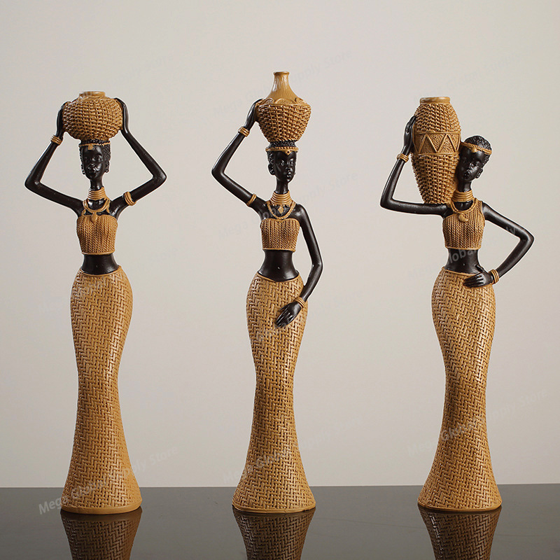 Vintage Collectible Figures - African Women Sculpture, Women Figure Figurine,