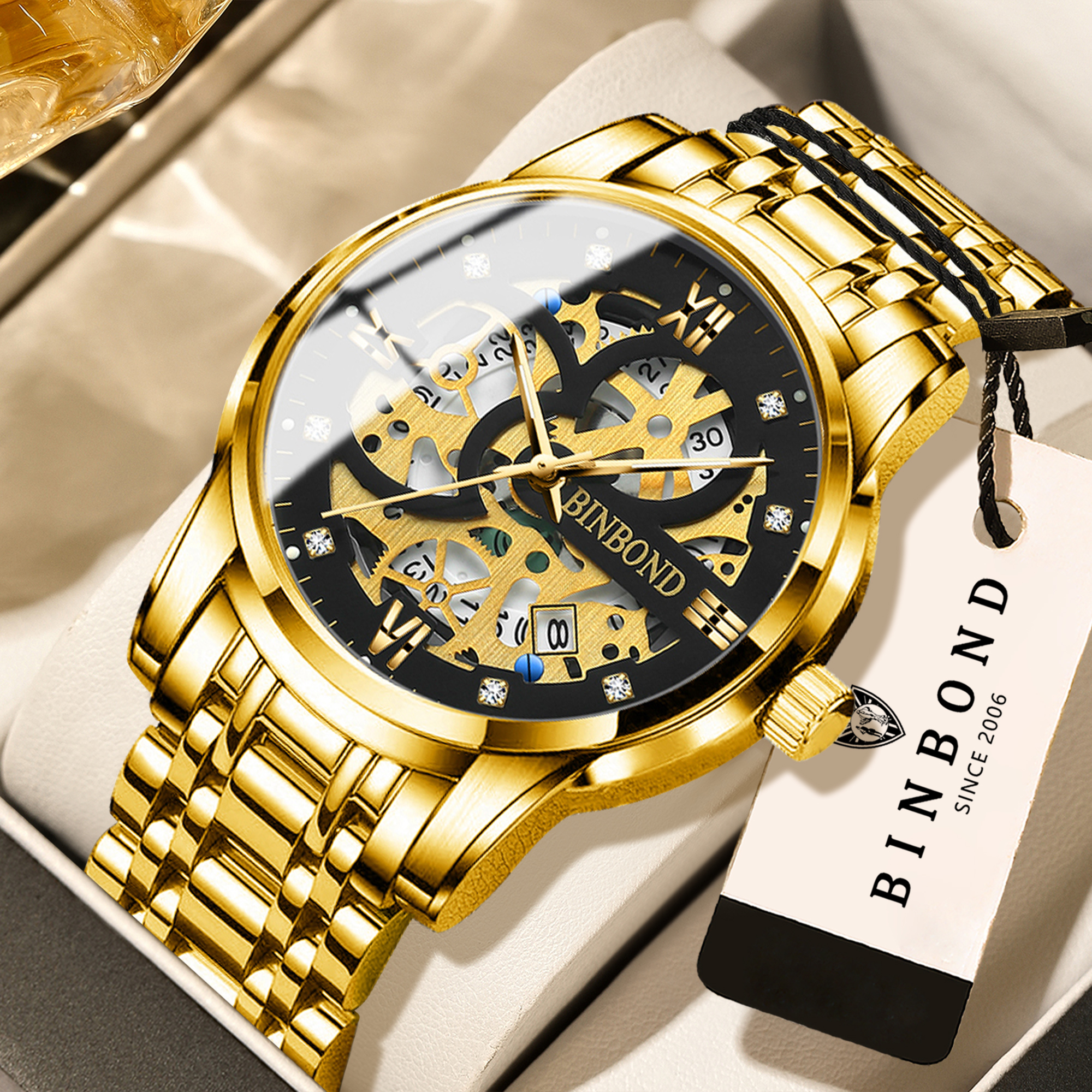 Vintage Collectible Watches - BINBOND hollow out design precise quartz