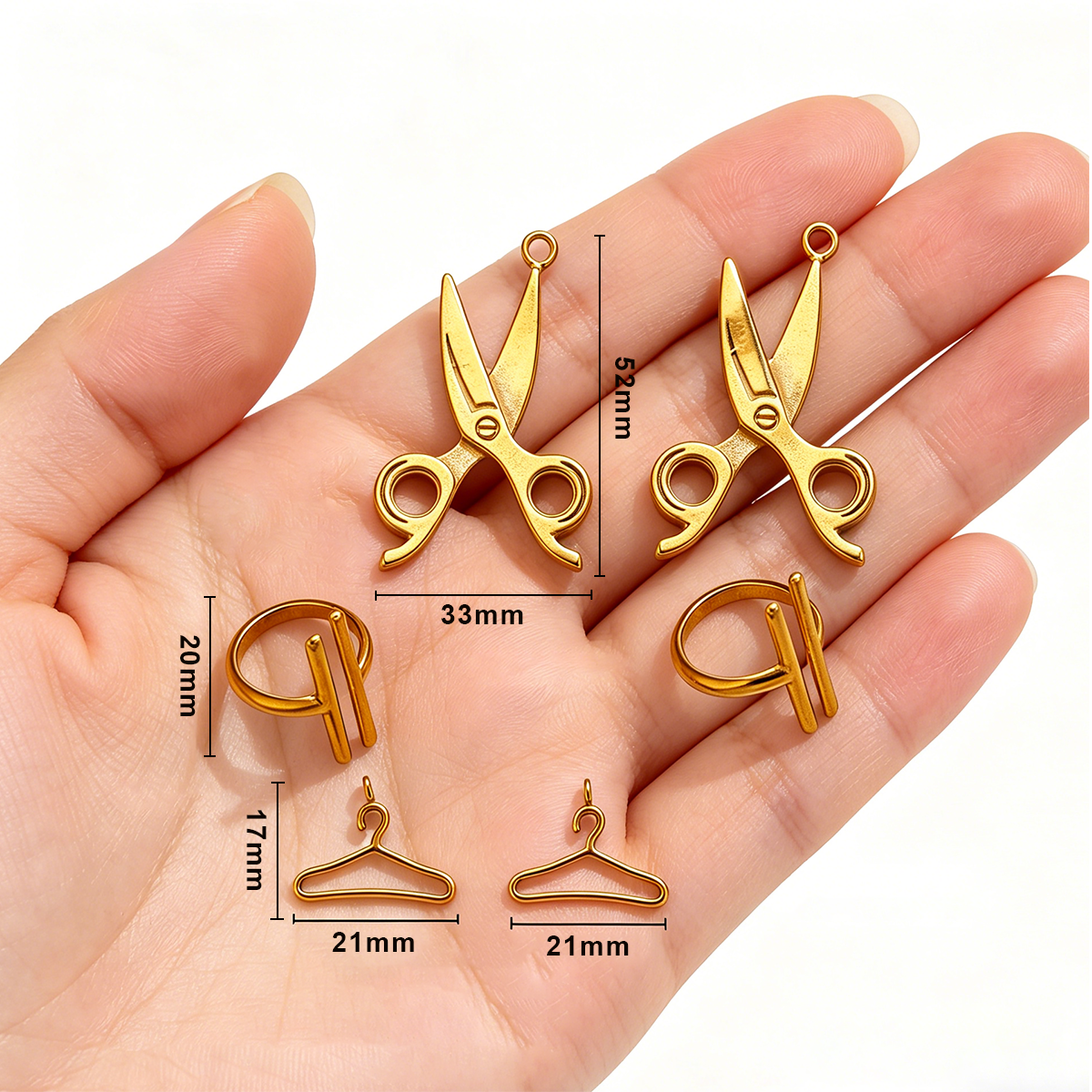 Vintage Jewelry Collection - 2pcs Stainless Steel Vintage Scissor Pendant