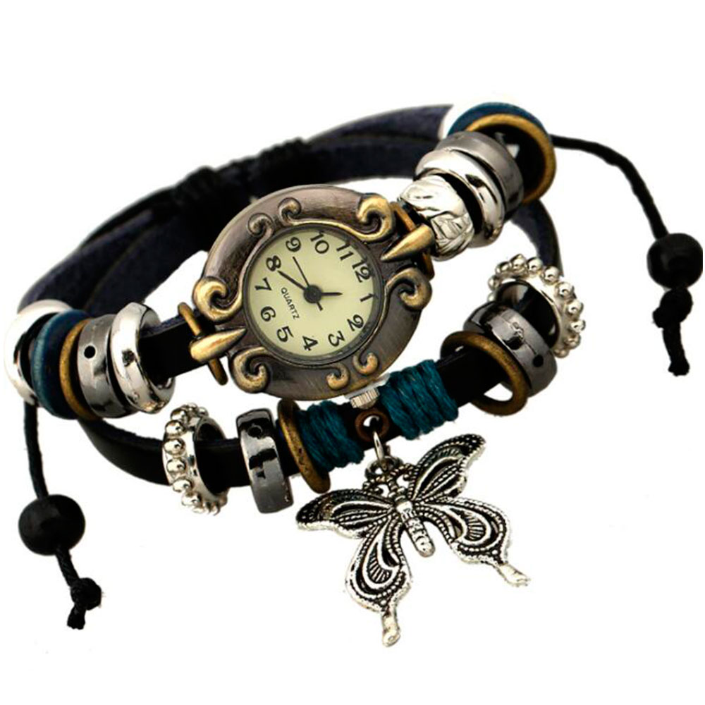 Vintage Collectible Watches - Handmade Butterfly Beads Bracelet Quartz Watch