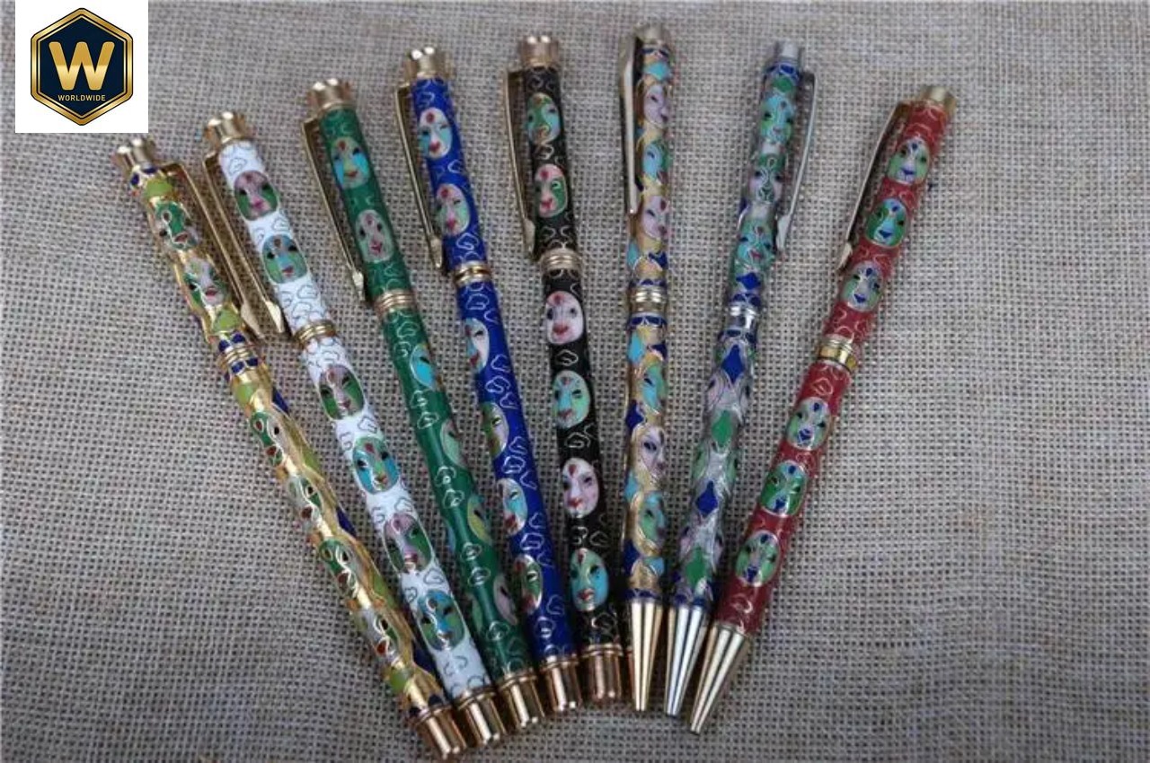 Vintage Collectible Pens - 1980s Vintage Cloisonne Ballpoint Pen -
