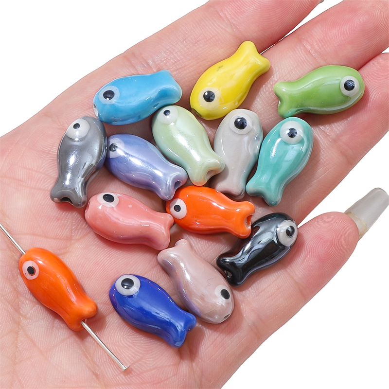 10Pcs Vintage Fish Ceramic Bea - Vintage Jewelry Collection 评论和价格