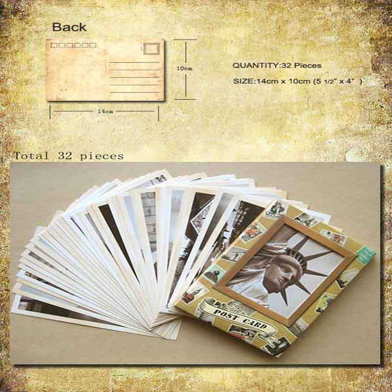 DIY Retro 32 Pcs/bag Vintage F - Collectible Vintage Greeting Cards 评论和价格