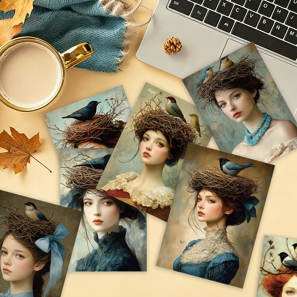 32pcs,Vintage Bird's Nest Head - Collectible Vintage Greeting Cards 评论和价格
