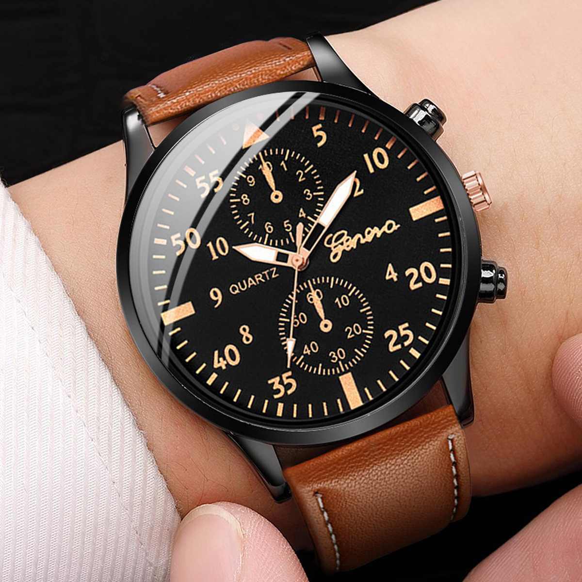 4PCS Fashion Arabic Dial Men B - Vintage Collectible Watches 评论和价格