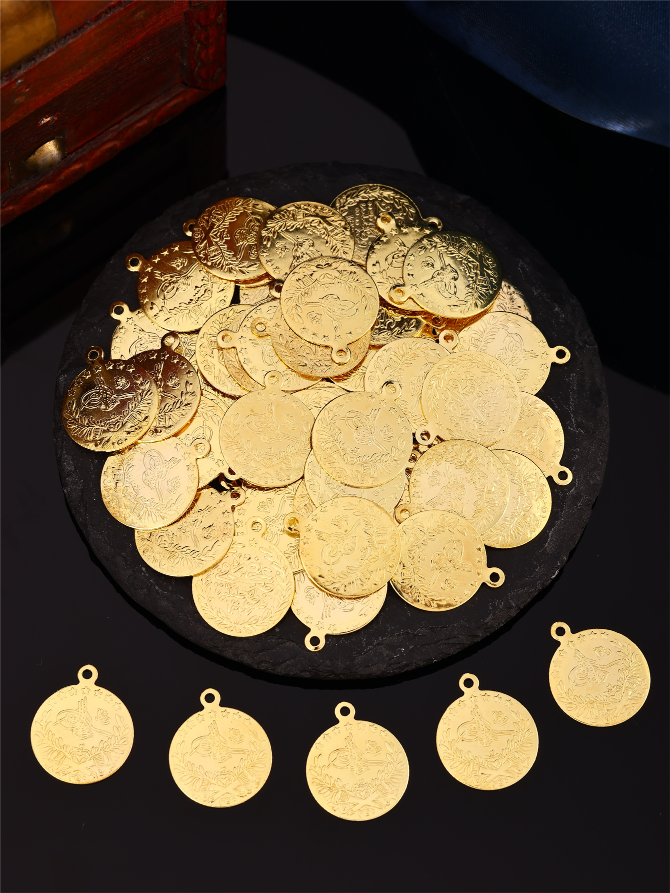Turkish Ottoman Pattern Coin D - Vintage Jewelry Collection 评论和价格