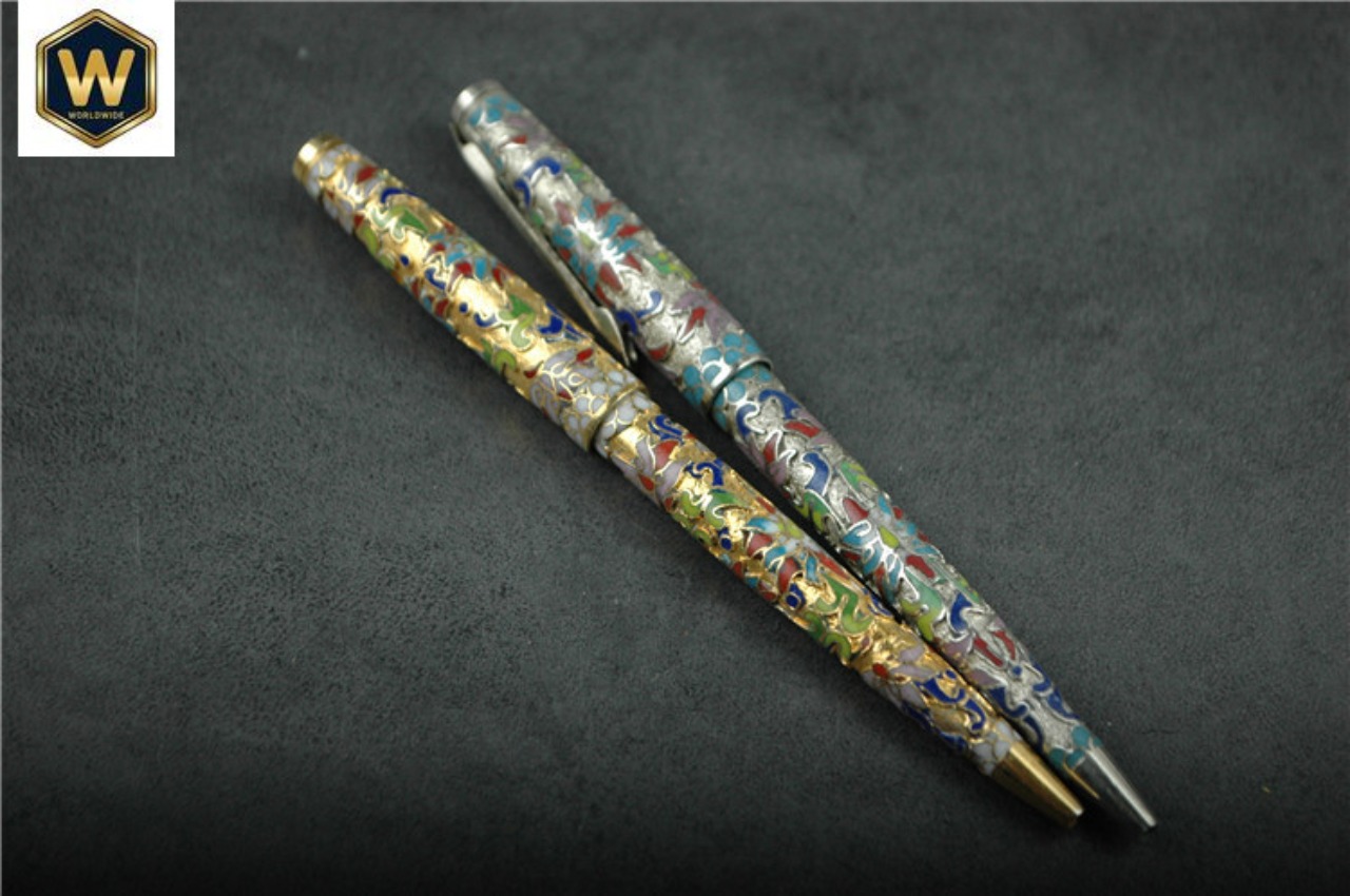 Vintage 80s Cloisonne Pressed  - Vintage Collectible Pens 评论和价格