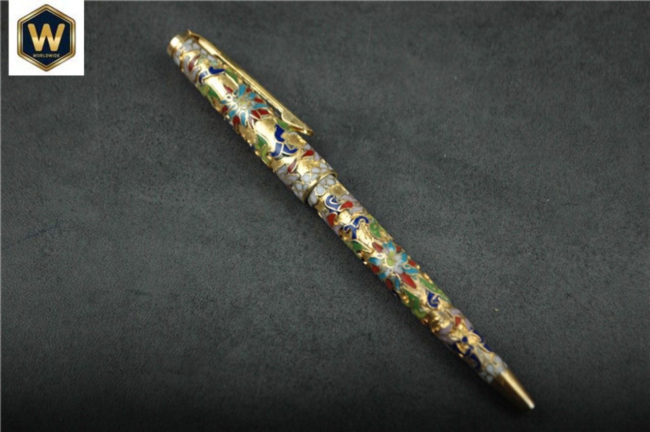 Vintage 80s Cloisonne Pressed  - Vintage Collectible Pens 评论和价格