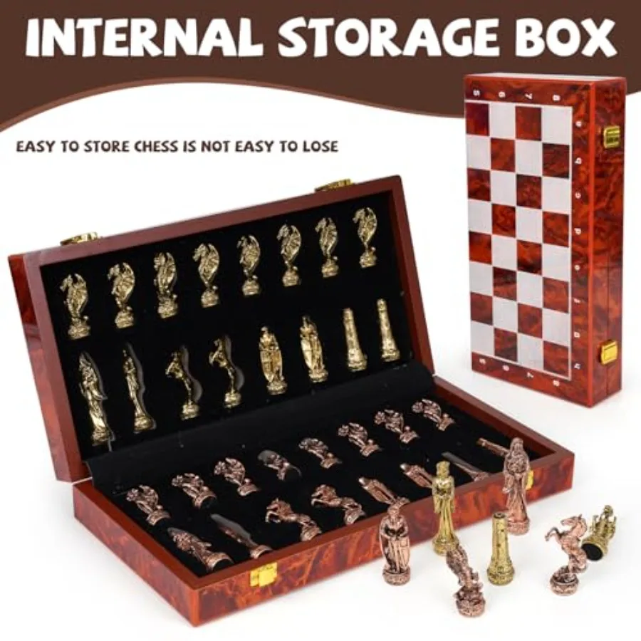Vintage figurine metal chess s - Vintage Collectible Board Games 评论和价格