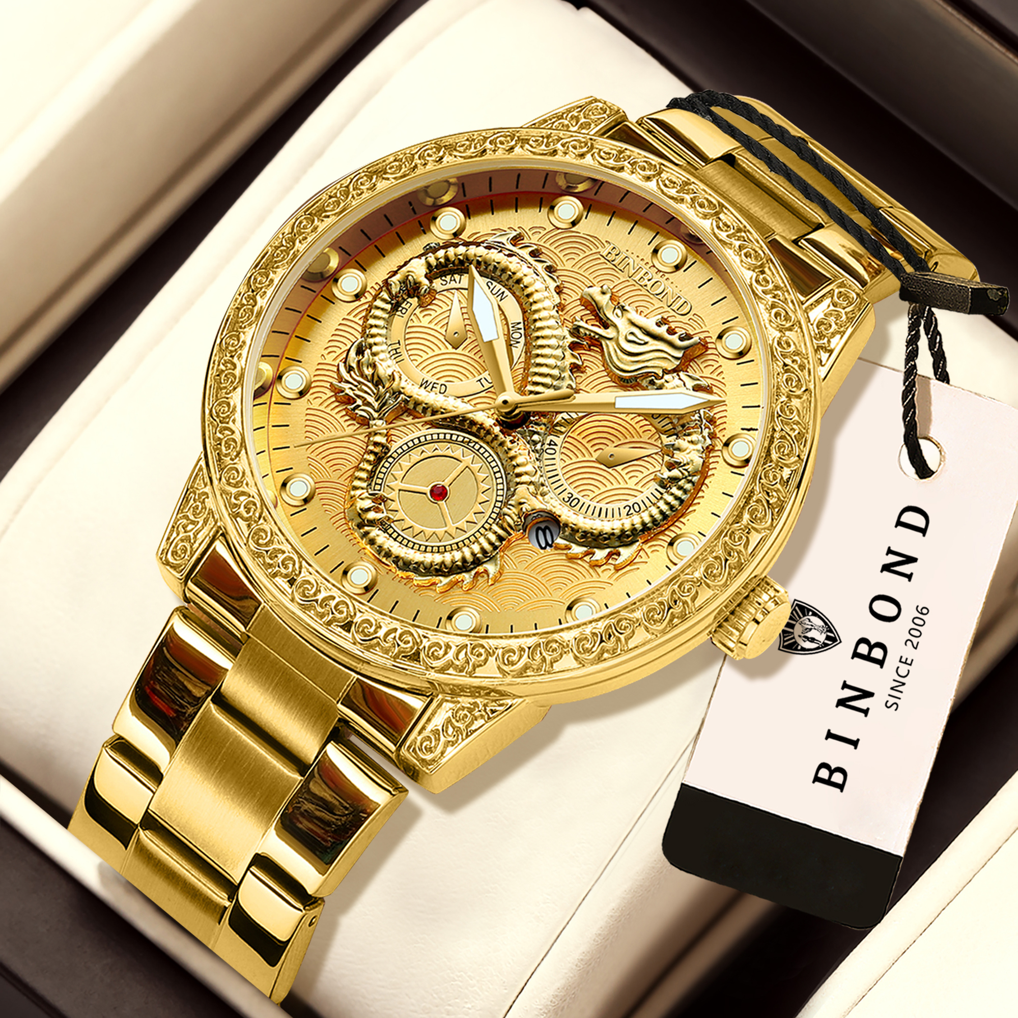 BINBOND Dragon vintage luxury  - Vintage Collectible Watches 评论和价格
