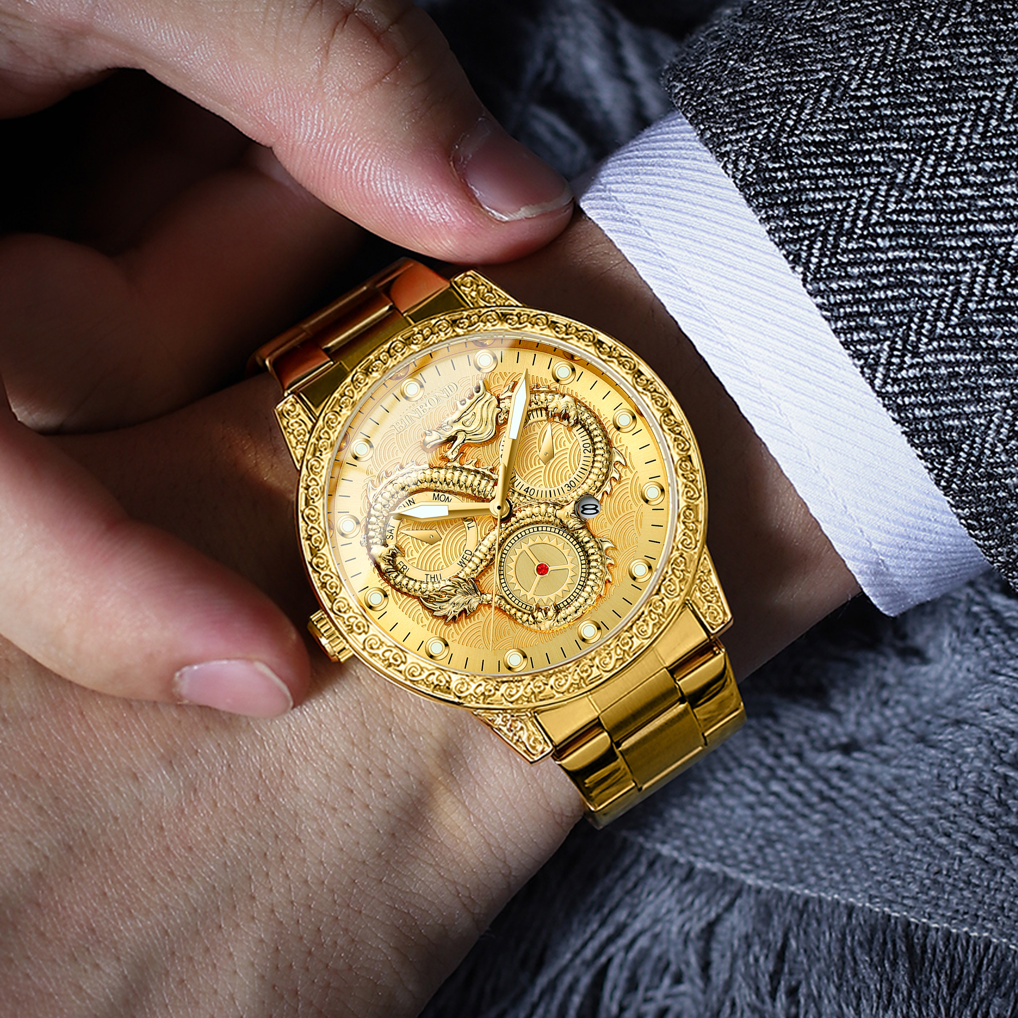 BINBOND Dragon vintage luxury  - Vintage Collectible Watches 评论和价格
