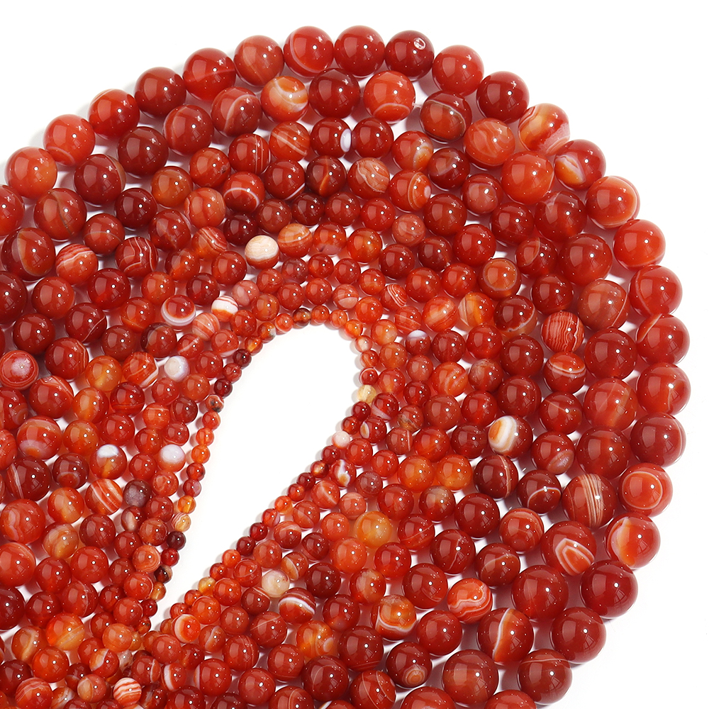 1 Strand Red Striped Agate Nat - Vintage Jewelry Collection 评论和价格