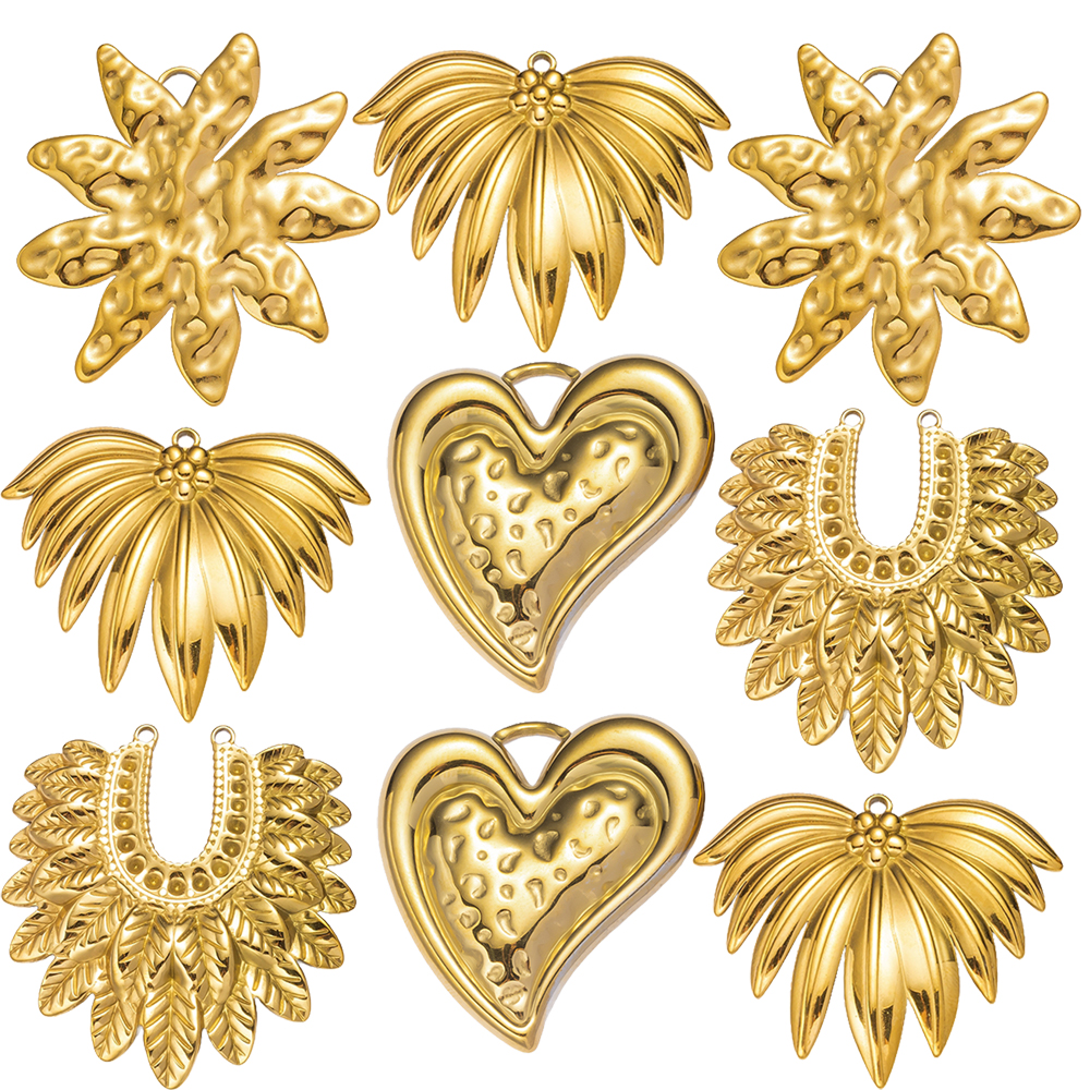 2pcs Gold Stainless Steel Hear - Vintage Jewelry Collection 评论和价格