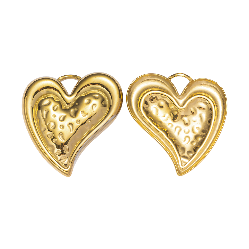 2pcs Gold Stainless Steel Hear - Vintage Jewelry Collection 评论和价格