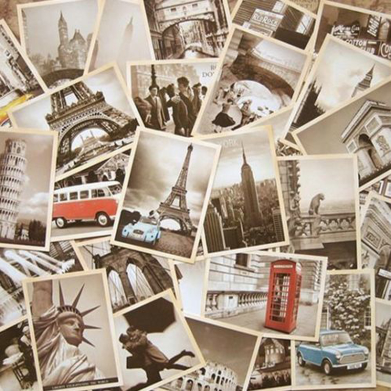 New 32Pcs Vintage Famous Build - Collectible Vintage Greeting Cards 评论和价格