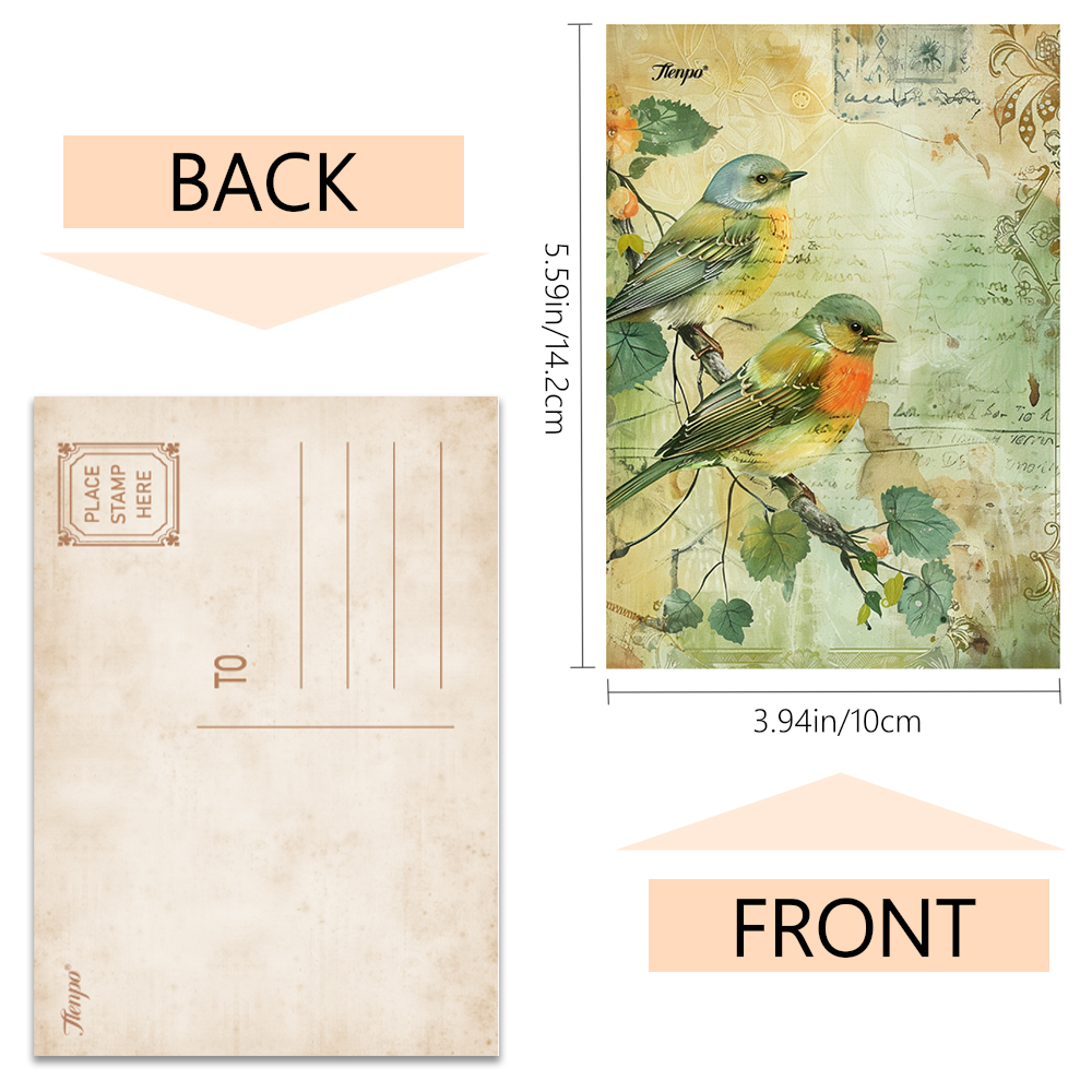 32pcs Vintage Bird Collage Pos - Collectible Vintage Greeting Cards 评论和价格