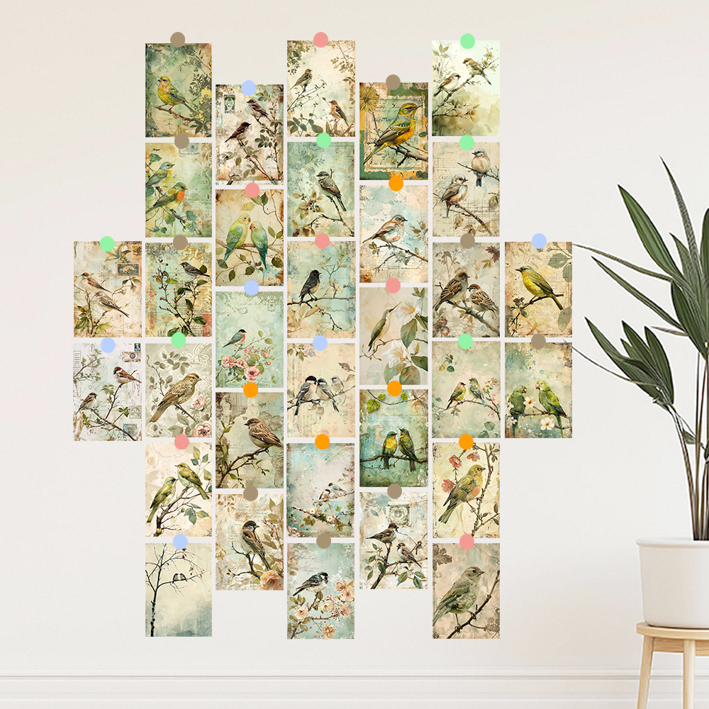 32pcs Vintage Bird Collage Pos - Collectible Vintage Greeting Cards 评论和价格