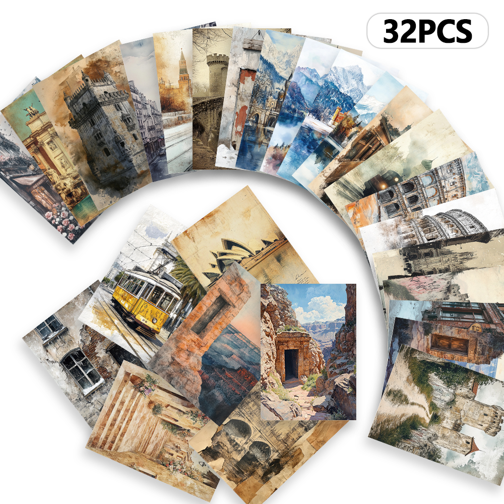 32pcs Vintage European Landmar - Collectible Vintage Greeting Cards 评论和价格