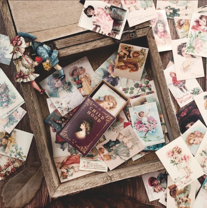100pcs Vintage Stamp Book coll - Collectible Vintage Greeting Cards 评论和价格