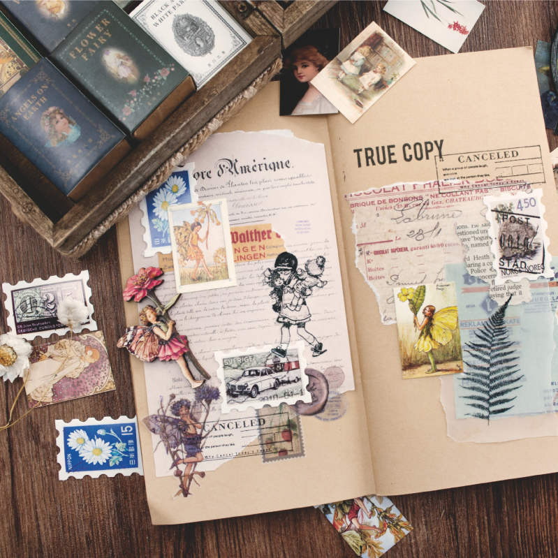 100pcs Vintage Stamp Book coll - Collectible Vintage Greeting Cards 评论和价格