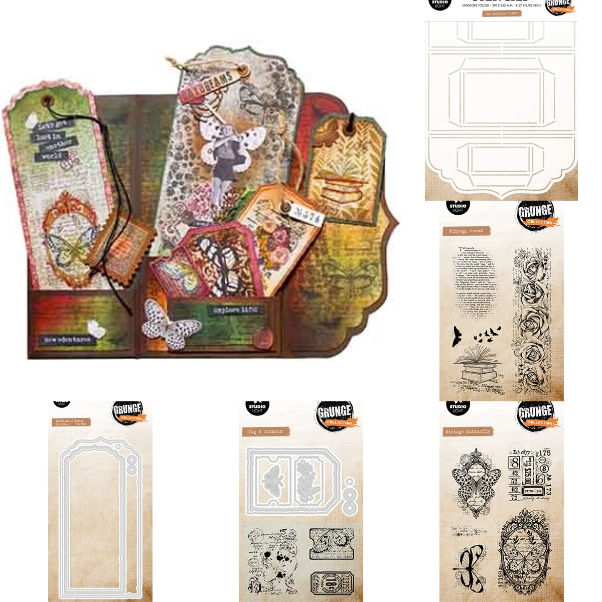 Vintage Roses Grunge Collectio - Collectible Vintage Greeting Cards 评论和价格